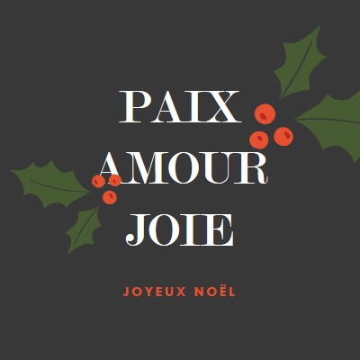 Paix, amour, joie gray modern-simple