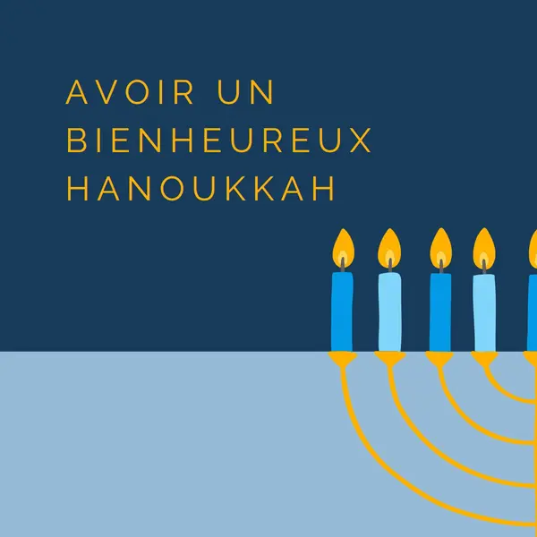 Un hanoukka béni blue modern-simple