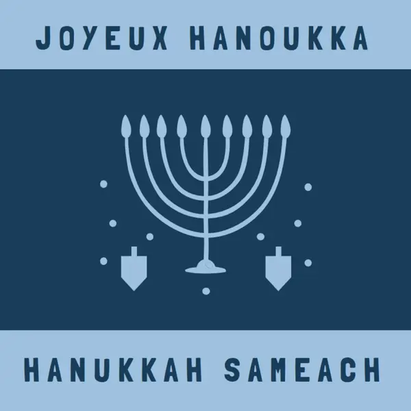 Bénédictions de Hanoukka blue modern-simple