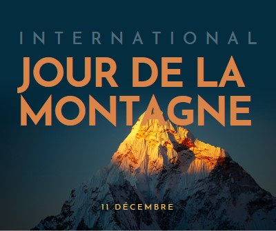 Bonne journée internationale de la montagne blue modern-bold