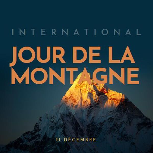 Bonne journée internationale de la montagne blue modern-bold