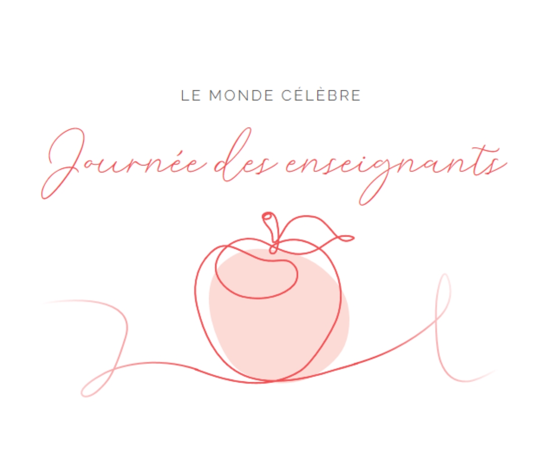 Journée des enseignants red whimsical-line