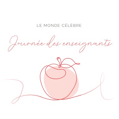 Journée des enseignants red whimsical-line