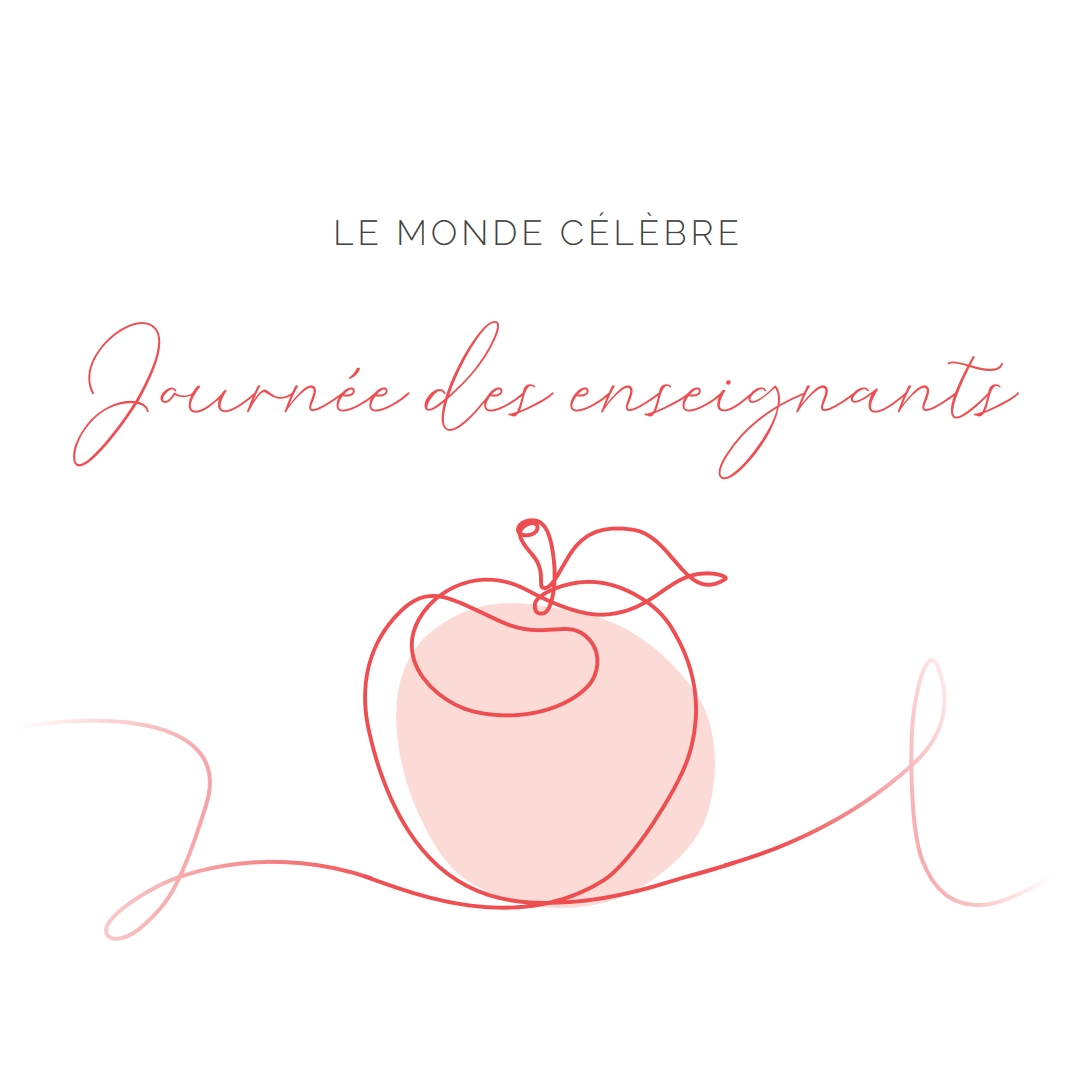 Journée des enseignants red whimsical-line
