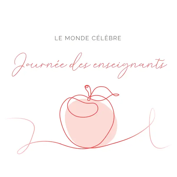 Journée des enseignants red whimsical-line