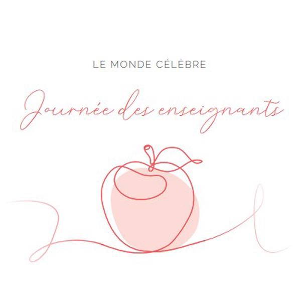 Journée des enseignants red whimsical-line