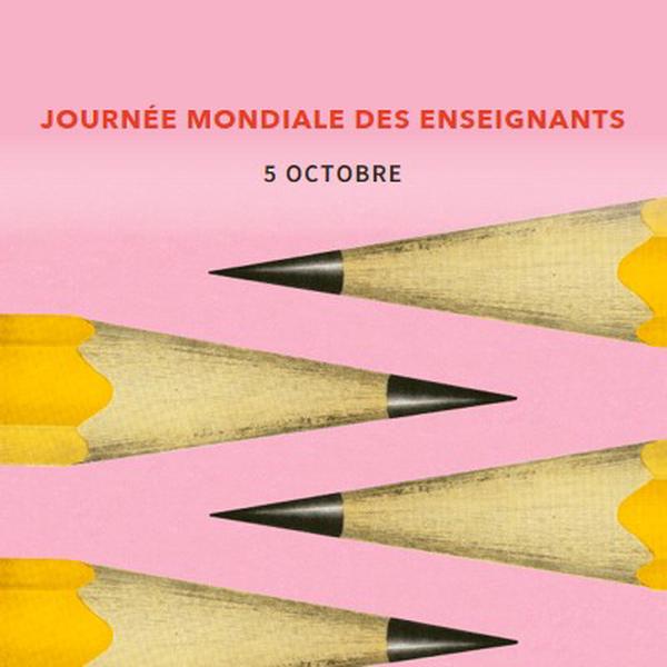 Enseignants de fonctionnalités pink modern-bold