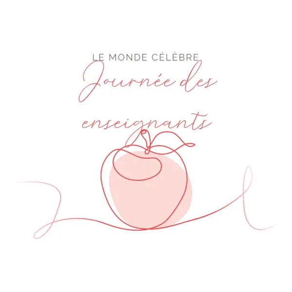 Journée des enseignants red whimsical-line