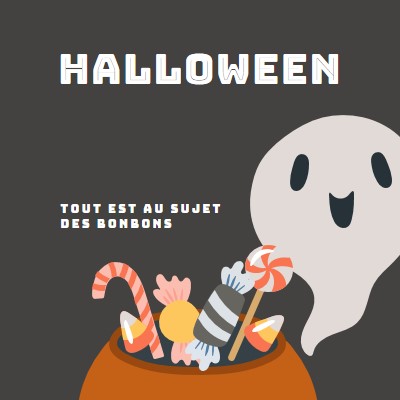 Halloween est au sujet des bonbons gray whimsical-color-block