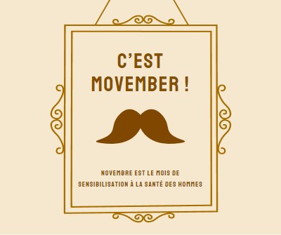 Moustaches pour novembre brown vintage-retro