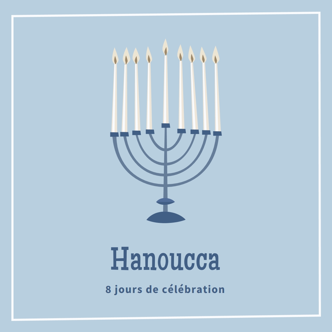 8 jours de Hanoukka blue organic-simple