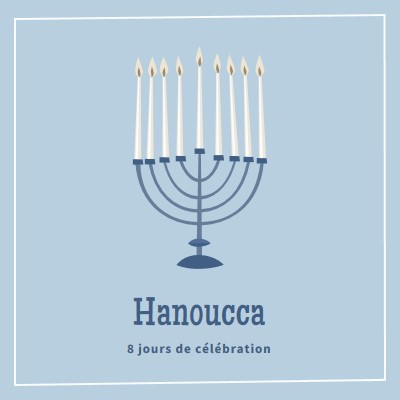 8 jours de Hanoukka blue organic-simple