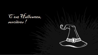 C’est Halloween black whimsical-line
