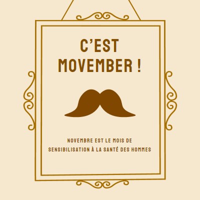 Moustaches pour novembre brown vintage-retro