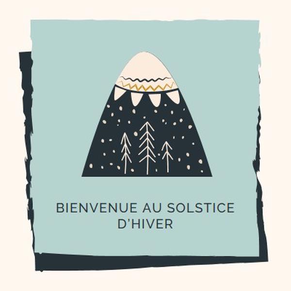 Bienvenue au solstice d’hiver blue whimsical-color-block