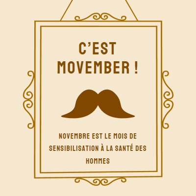 Moustaches pour novembre brown vintage-retro