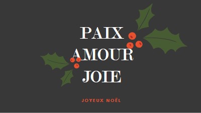 Paix, amour, joie gray modern-simple