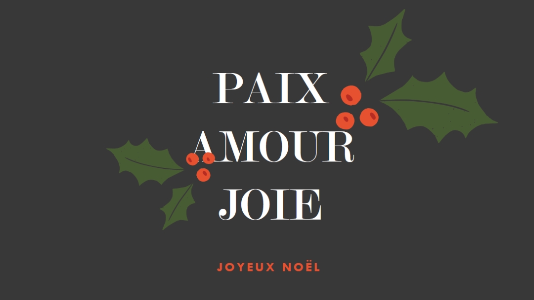 Paix, amour, joie gray modern-simple