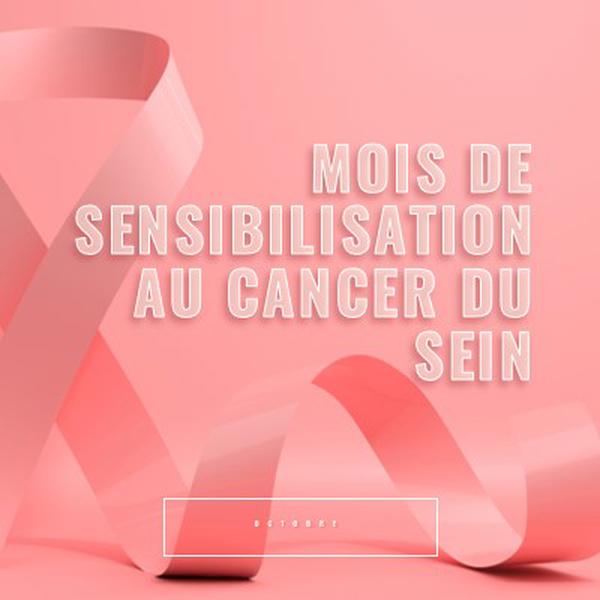 Sensibilisation au cancer du sein pink modern-bold