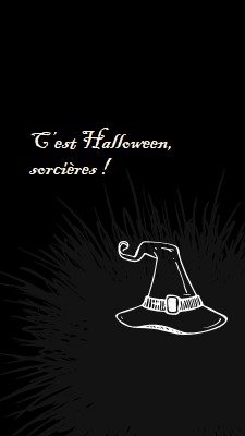 C’est Halloween black whimsical-line