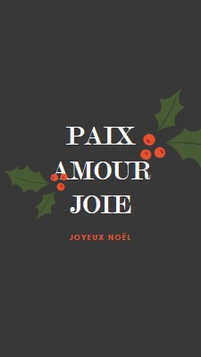 Paix, amour, joie gray modern-simple