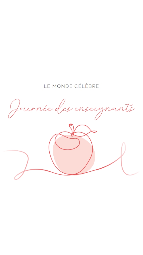 Journée des enseignants red whimsical-line