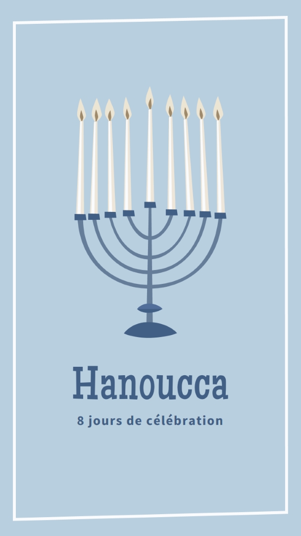 8 jours de Hanoukka blue organic-simple