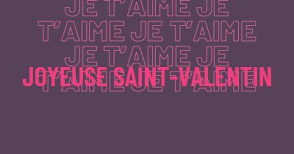 Je t’aime, Saint-Valentin purple modern-bold