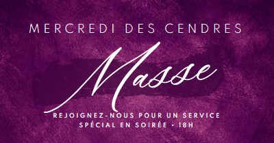 Messe du mercredi des Cendres purple modern-simple