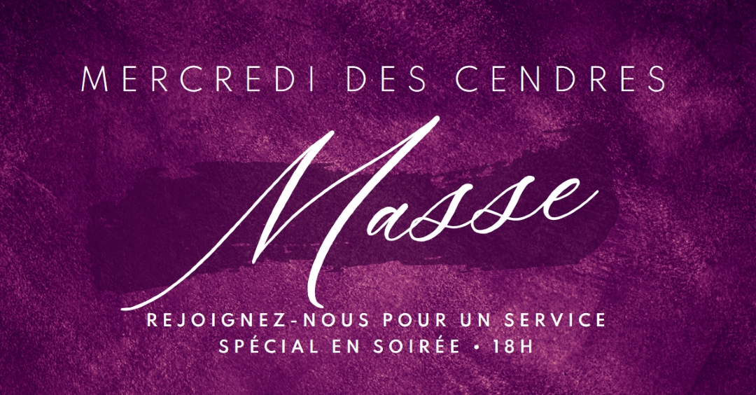 Messe du mercredi des Cendres purple modern-simple