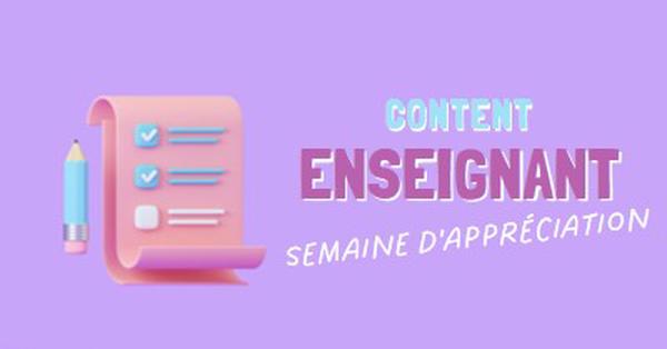 Semaine d’appréciation des enseignants purple whimsical-color-block