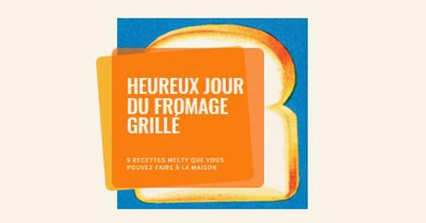 Heureux jour du fromage grillé orange modern-bold