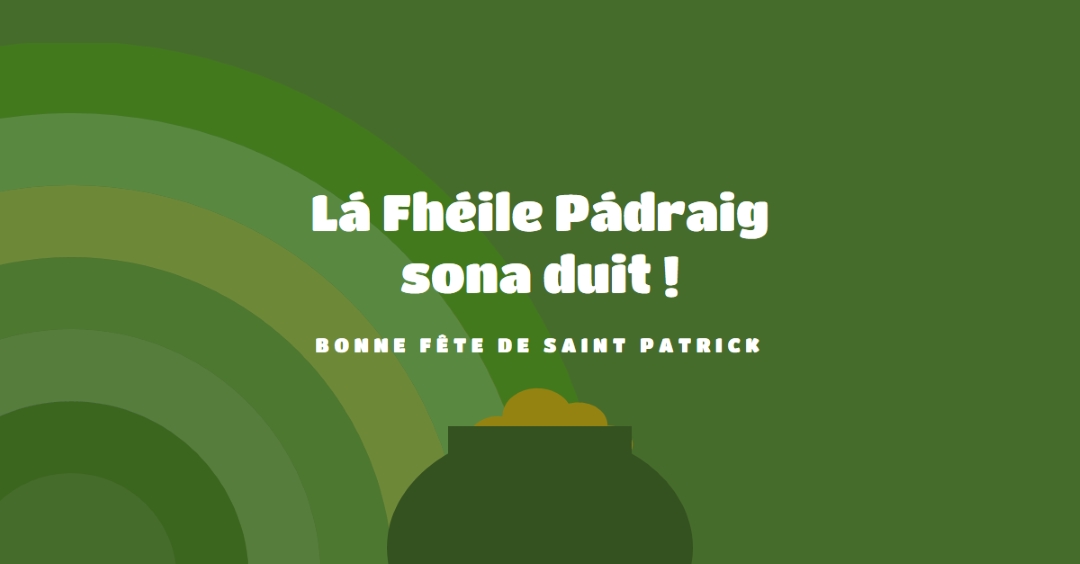Bonne Fête de la Saint-Patrick green vintage-retro