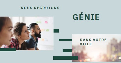 Nous recrutons des ingénieurs blue modern-simple