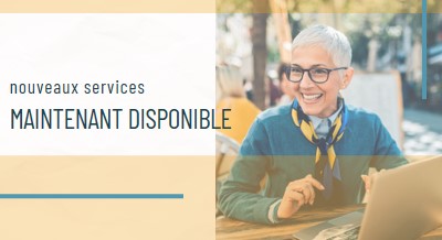 Service avec un sourire yellow modern-simple