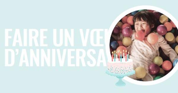 Faire un vœu d’anniversaire blue modern-simple