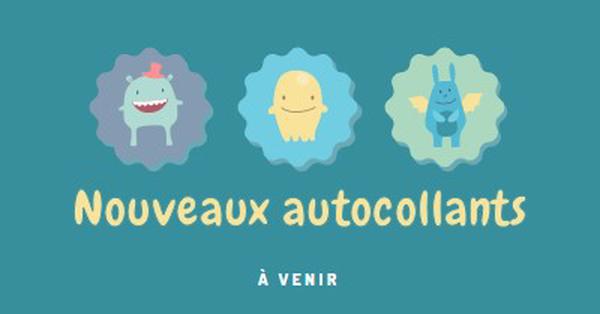 Nouveaux autocollants bientôt disponibles blue whimsical-color-block