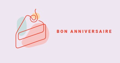 Une tranche de joyeux anniversaire purple whimsical-line