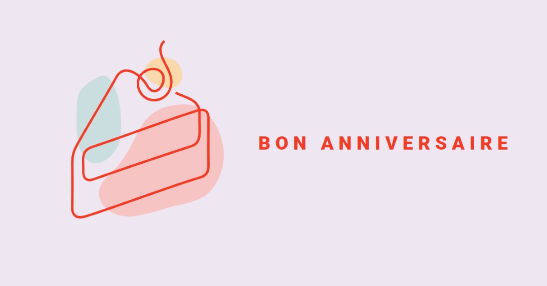 Une tranche de joyeux anniversaire purple whimsical-line