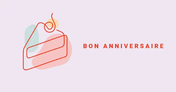 Une tranche de joyeux anniversaire purple whimsical-line