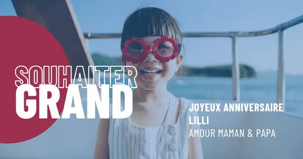 Fille d’anniversaire blue modern-bold
