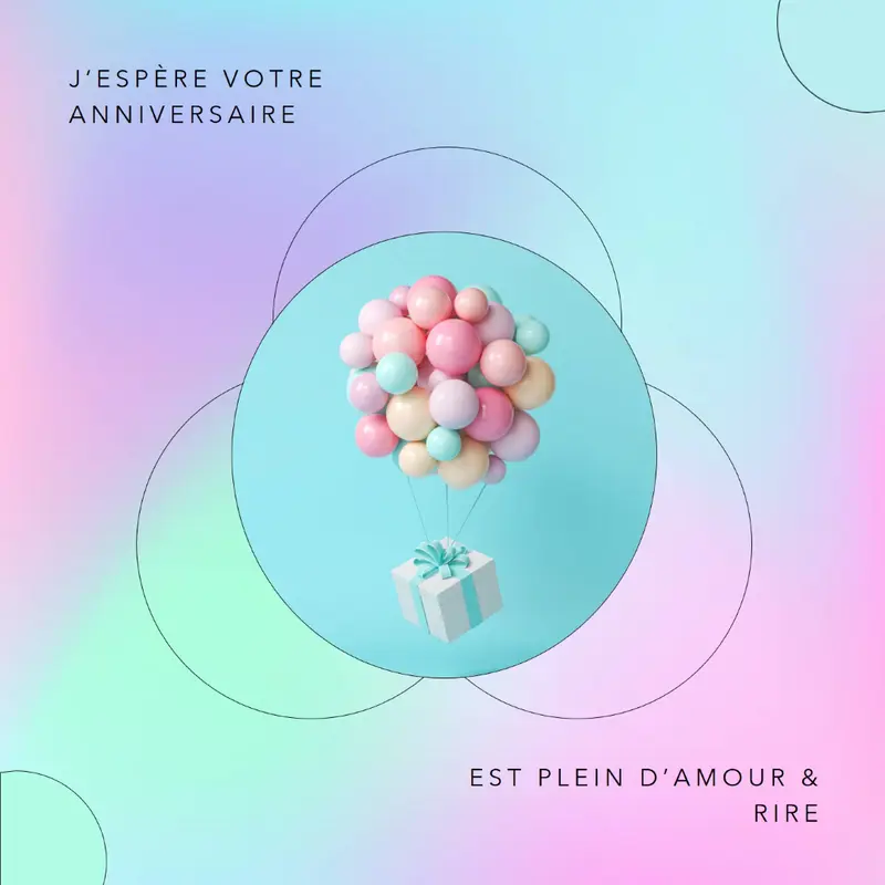 Plaisir d’anniversaire pink modern,playful,gradient