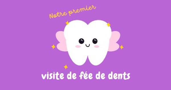 Première visite de fée de dents purple whimsical-color-block