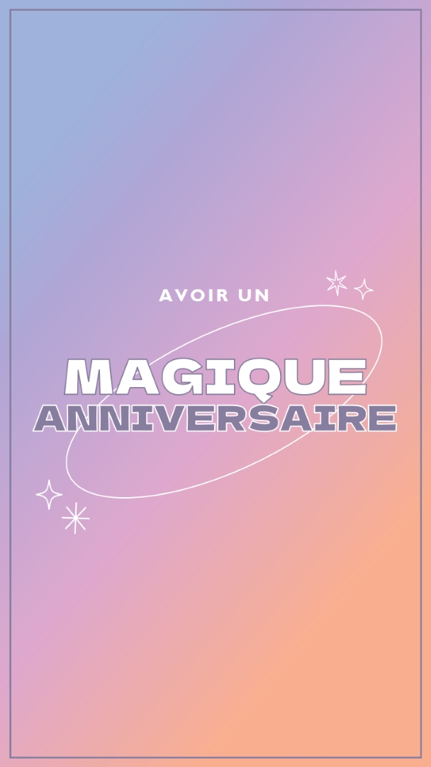 Anniversaire magique purple magical,modern,gradient