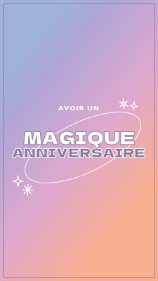 Anniversaire magique purple magical,modern,gradient