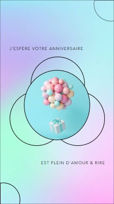 Plaisir d’anniversaire pink modern,playful,gradient