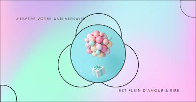 Plaisir d’anniversaire pink modern,playful,gradient