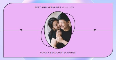 Joyeux anniversaire, amour purple modern,minimal,clean