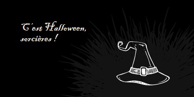 C’est Halloween black whimsical-line