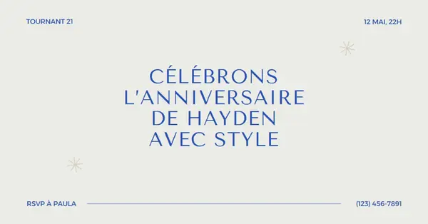 21e anniversaire bash gray modern,minimal,typographic,contemporary,current,stylish,simple,clean,text-based